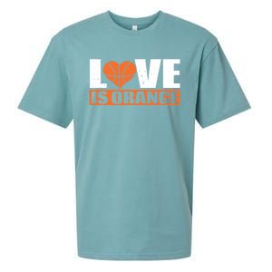 Love Is Orange Basketball Player Gift Idea Gift Sueded Cloud Jersey T-Shirt