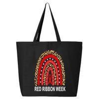 Leopard In October We Wear Red Ribbon Week Rainbow Drug Free 25L Jumbo Tote