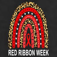 Leopard In October We Wear Red Ribbon Week Rainbow Drug Free 25L Jumbo Tote