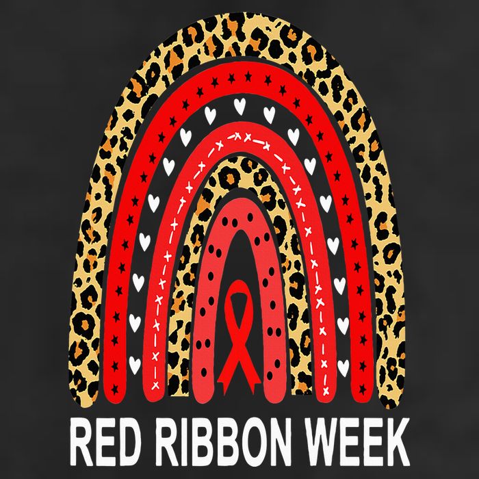 Leopard In October We Wear Red Ribbon Week Rainbow Drug Free 25L Jumbo Tote