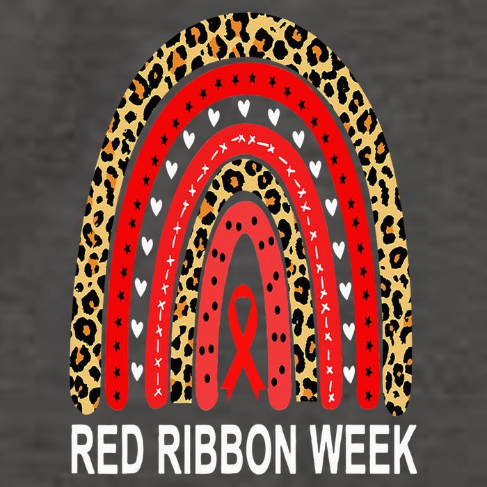 Leopard In October We Wear Red Ribbon Week Rainbow Drug Free Vector Backpack