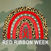 Leopard In October We Wear Red Ribbon Week Rainbow Drug Free Legacy Tie Dye Trucker Hat