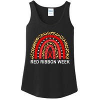 Leopard In October We Wear Red Ribbon Week Rainbow Drug Free Ladies Essential Tank