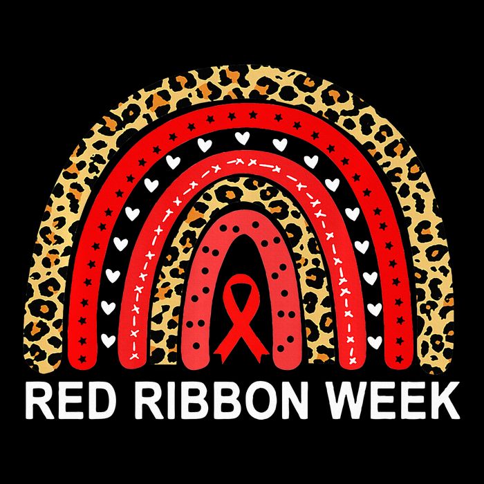 Leopard In October We Wear Red Ribbon Week Rainbow Drug Free 16 in Basic Backpack