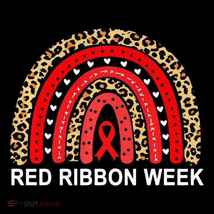 Leopard In October We Wear Red Ribbon Week Rainbow Drug Free Pom Pom 12in Knit Beanie