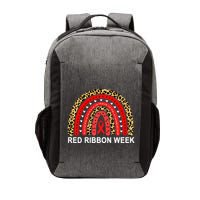 Leopard In October We Wear Red Ribbon Week Rainbow Drug Free Vector Backpack