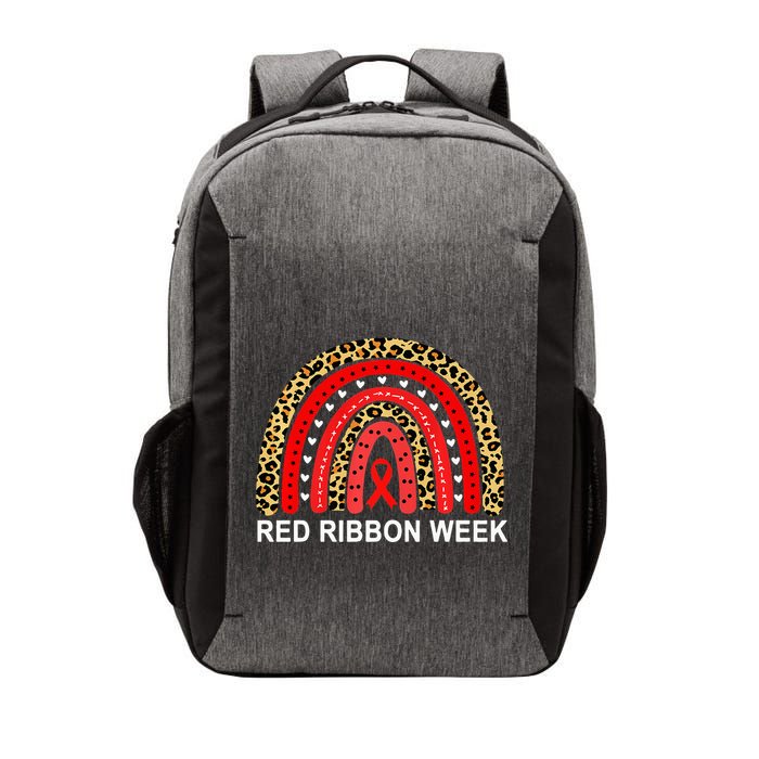 Leopard In October We Wear Red Ribbon Week Rainbow Drug Free Vector Backpack