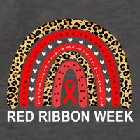 Leopard In October We Wear Red Ribbon Week Rainbow Drug Free Vector Backpack