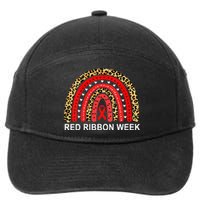 Leopard In October We Wear Red Ribbon Week Rainbow Drug Free 7-Panel Snapback Hat