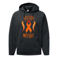 Leukemia I Orange Ribbon Gift Performance Fleece Hoodie