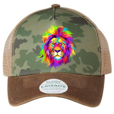 Lion Abstract Portrait Colorful Head Legacy Tie Dye Trucker Hat