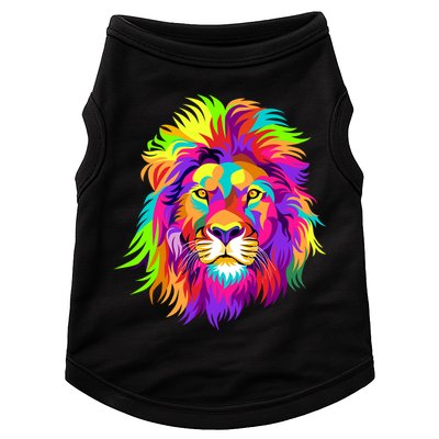 Lion Abstract Portrait Colorful Head Doggie Tank