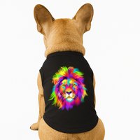 Lion Abstract Portrait Colorful Head Doggie Tank