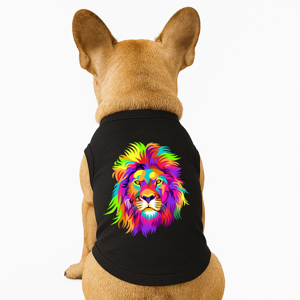 Lion Abstract Portrait Colorful Head Doggie Tank