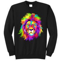 Lion Abstract Portrait Colorful Head Sweatshirt