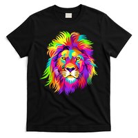Lion Abstract Portrait Colorful Head T-Shirt