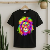 Lion Abstract Portrait Colorful Head T-Shirt
