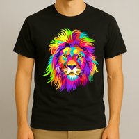 Lion Abstract Portrait Colorful Head T-Shirt