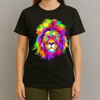 Lion Abstract Portrait Colorful Head T-Shirt