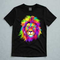 Lion Abstract Portrait Colorful Head T-Shirt