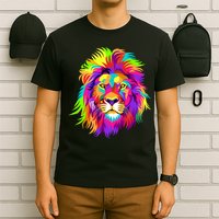 Lion Abstract Portrait Colorful Head T-Shirt