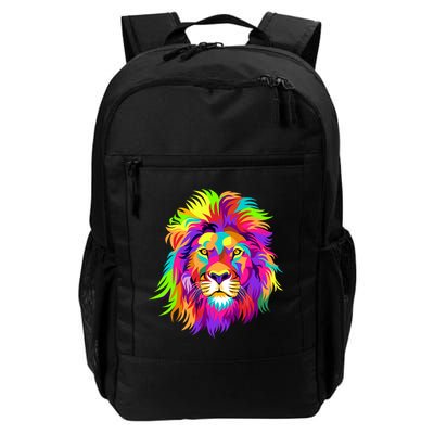 Lion Abstract Portrait Colorful Head Backpack