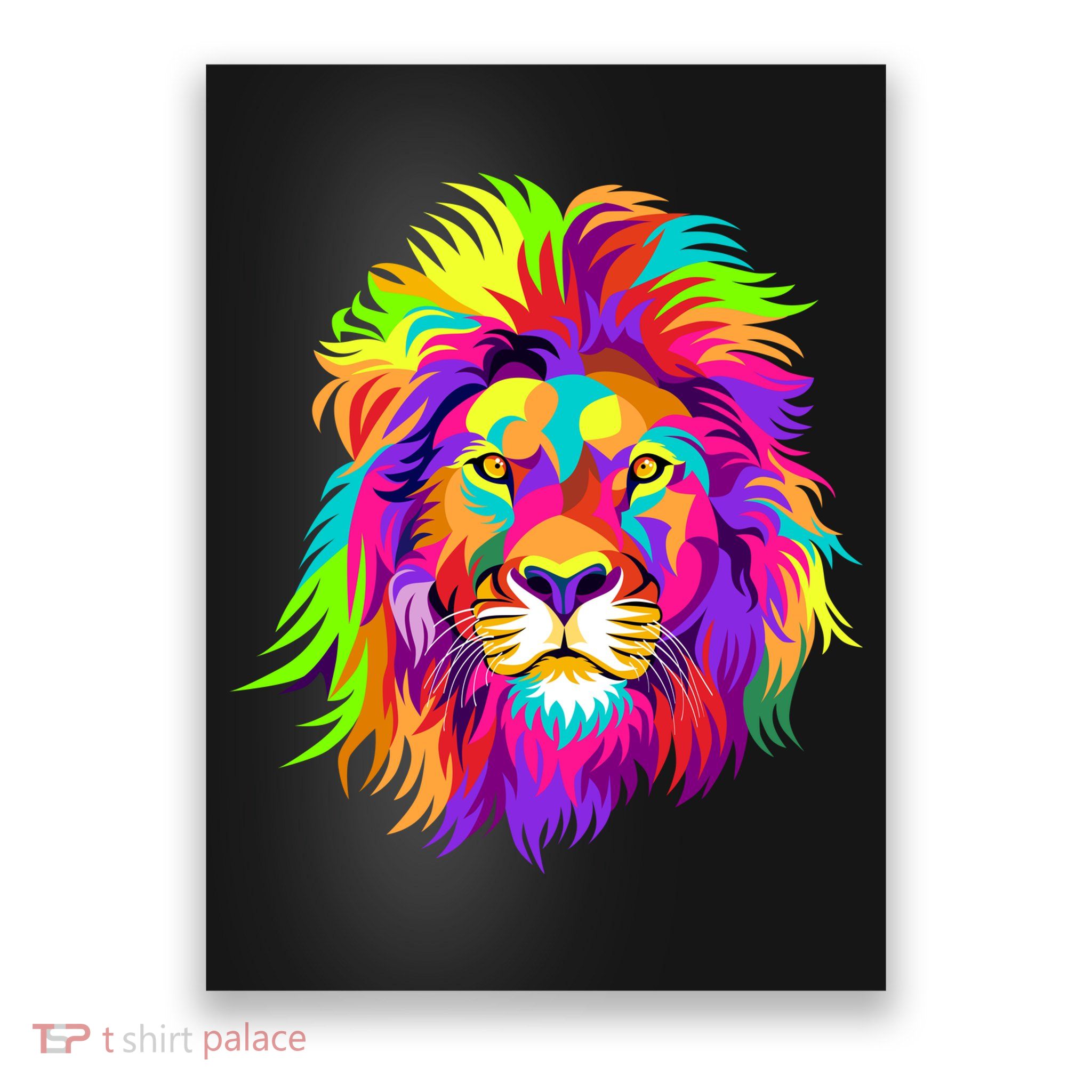 Lion Abstract Portrait Colorful Head Poster