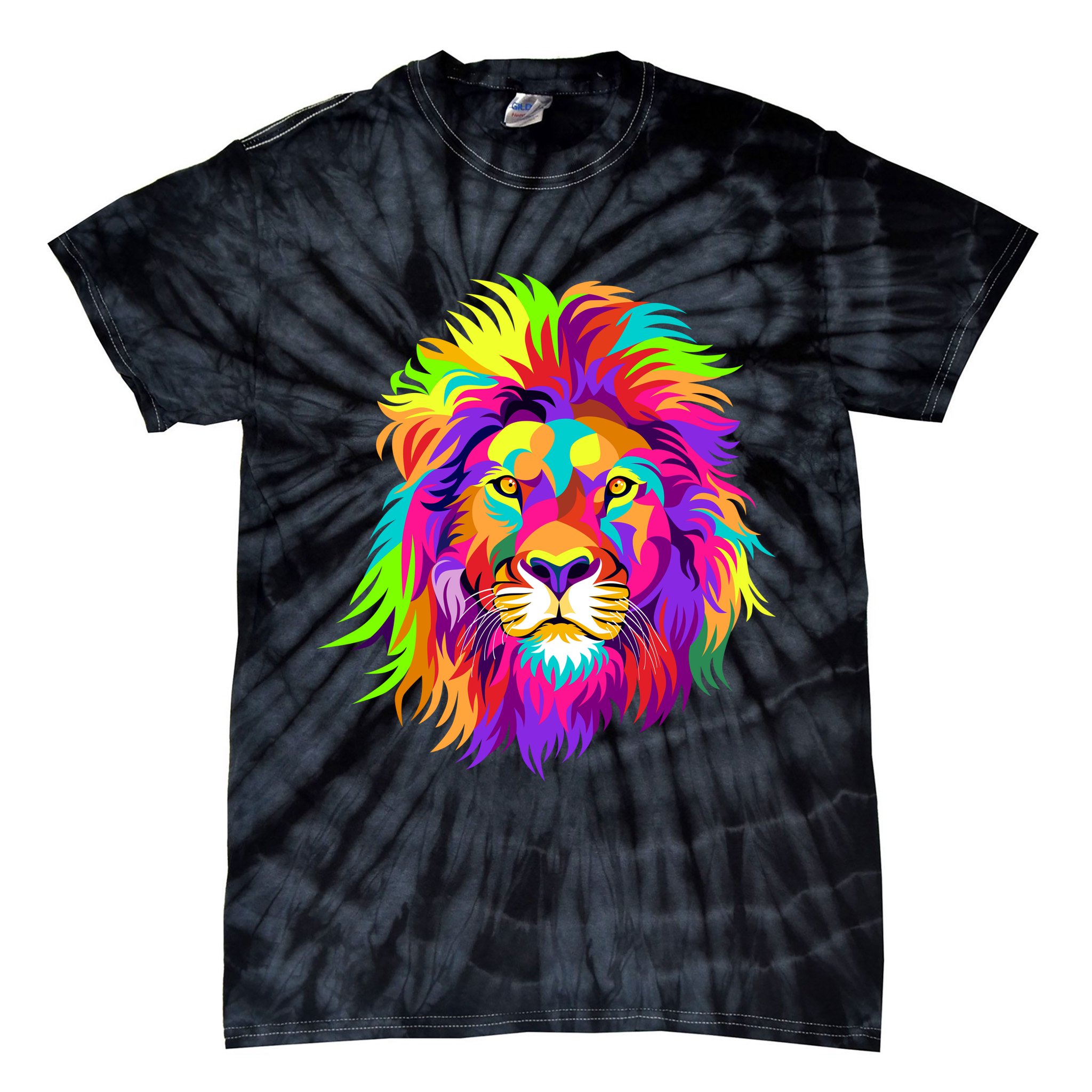 Lion Abstract Portrait Colorful Head Tie-Dye T-Shirt