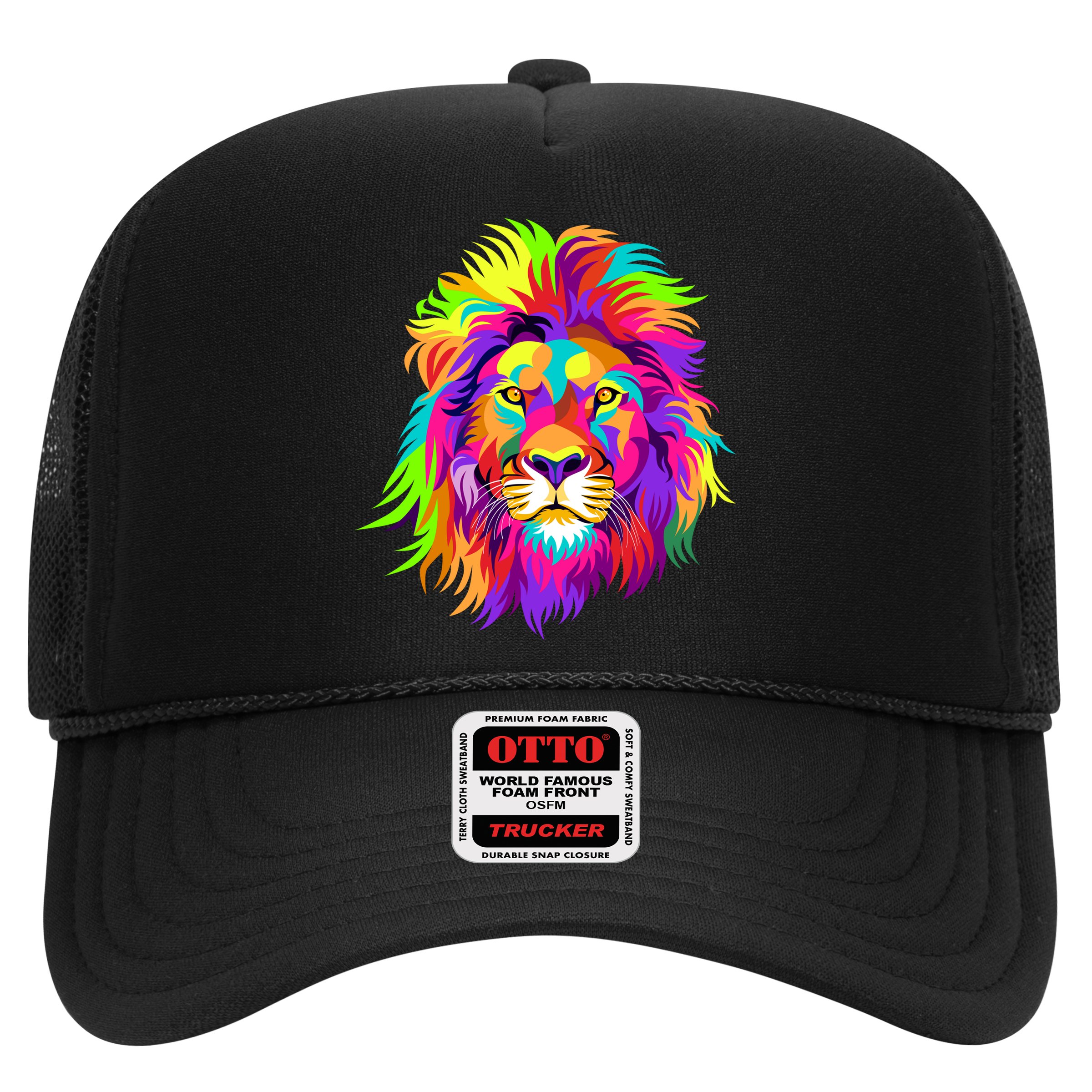 Lion Abstract Portrait Colorful Head Hat