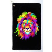 Lion Abstract Portrait Colorful Head Golf Towel