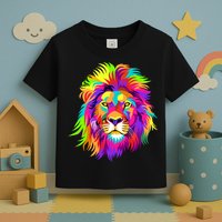 Lion Abstract Portrait Colorful Head Toddler T-Shirt
