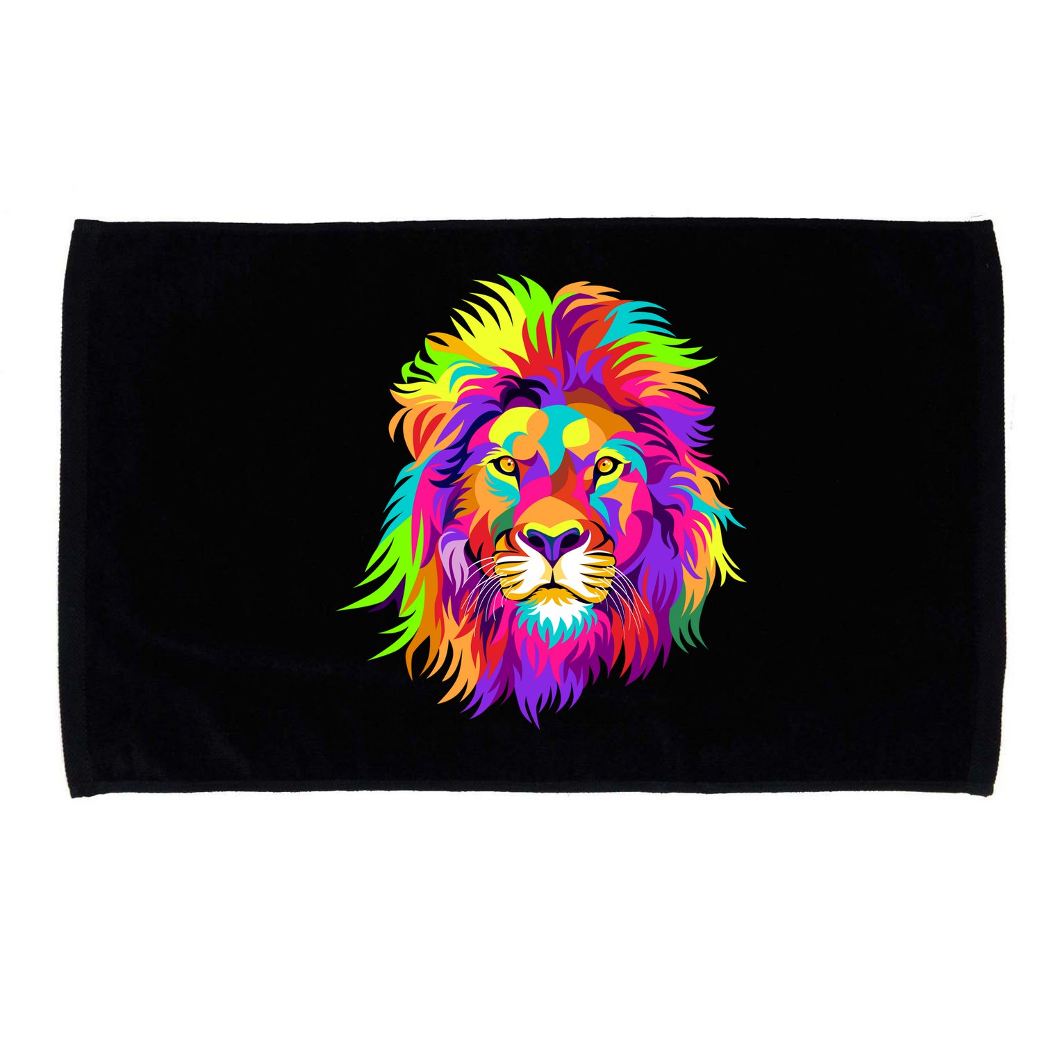 Lion Abstract Portrait Colorful Head Microfiber Hand Towel
