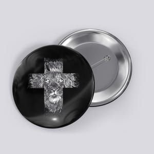 Lion Cross Button