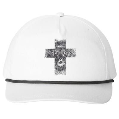 Lion Cross Snapback Five-Panel Rope Hat