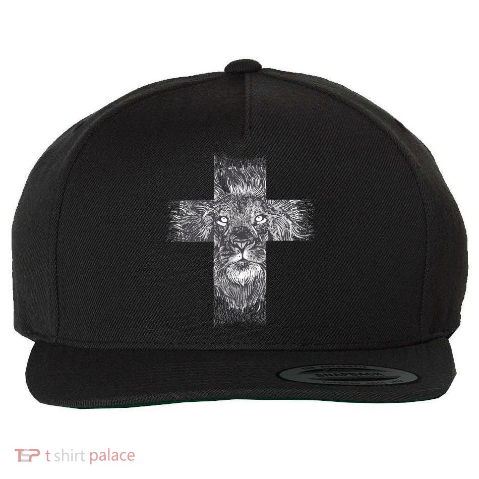 Lion Cross Wool Snapback Cap
