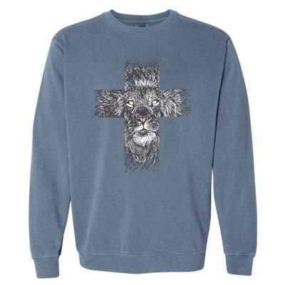 Lion Cross Garment-Dyed Sweatshirt