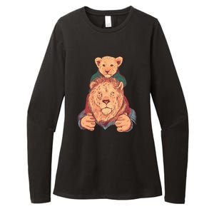 Lion Father And Son Womens CVC Long Sleeve Shirt