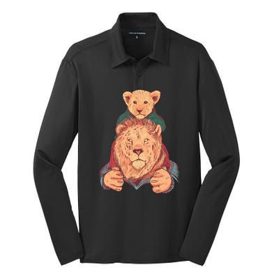 Lion Father And Son Silk Touch Performance Long Sleeve Polo