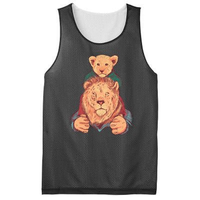 Lion Father And Son Mesh Reversible Basketball Jersey Tank