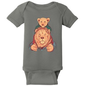 Lion Father And Son Baby Bodysuit