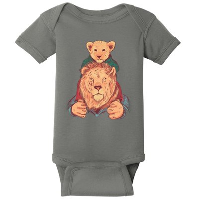 Lion Father And Son Baby Bodysuit