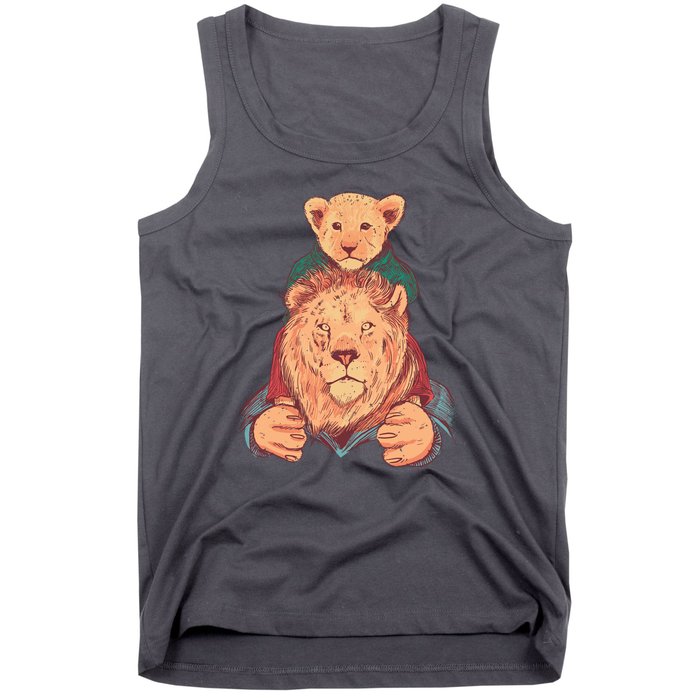 Lion Father And Son Tank Top