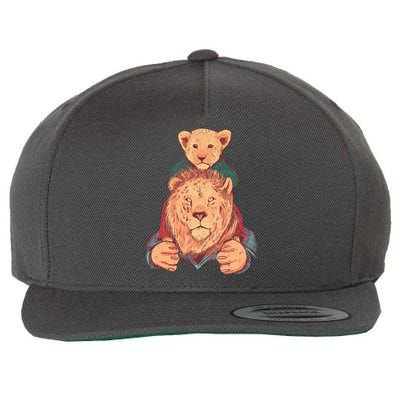 Lion Father And Son Wool Snapback Cap