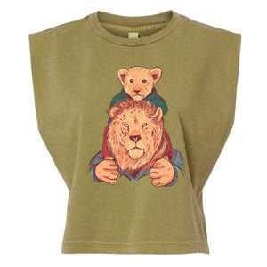 Lion Father And Son Garment-Dyed Women's Muscle Tee