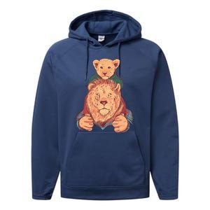 Lion Father And Son Performance Fleece Hoodie