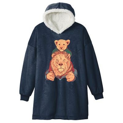 Lion Father And Son Hooded Wearable Blanket