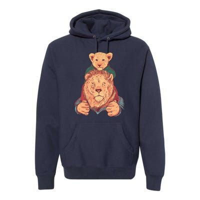 Lion Father And Son Premium Hoodie