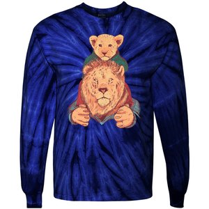 Lion Father And Son Tie-Dye Long Sleeve Shirt