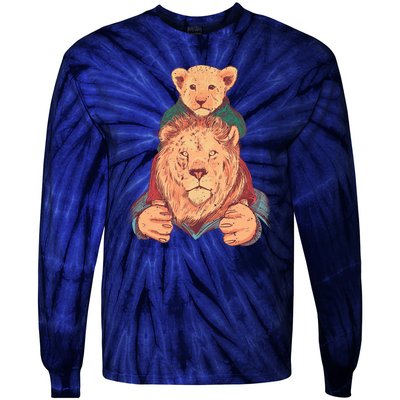 Lion Father And Son Tie-Dye Long Sleeve Shirt