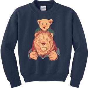 Lion Father And Son Kids Sweatshirt